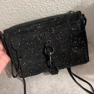 Rebecca Minkoff Mini Mac Splatter Suede Leather Cross Body Bag